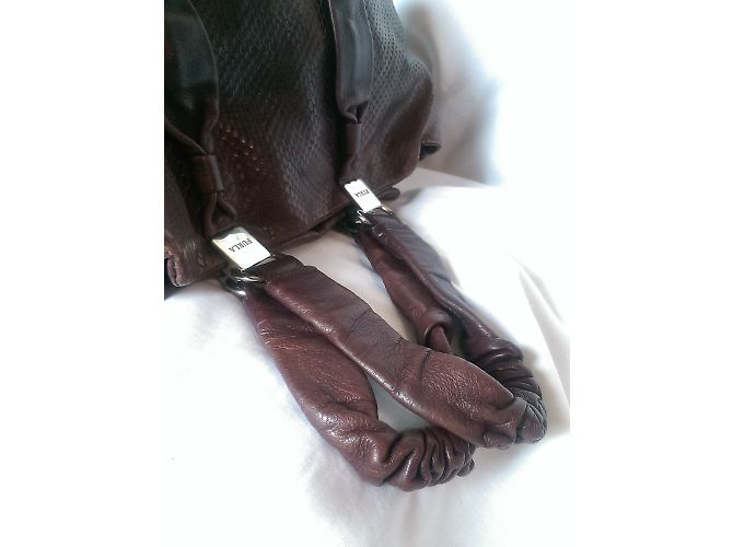 Furla Handtasche aus Leder Python Muster Dunkel Aubergine - Ansicht 7