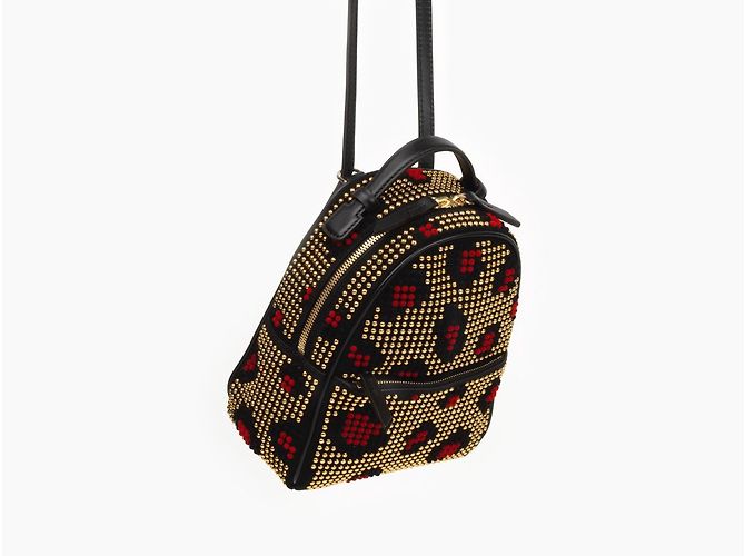 Zaino Les Petites in pelle e velluto a tracolla Multicolore - vista 3