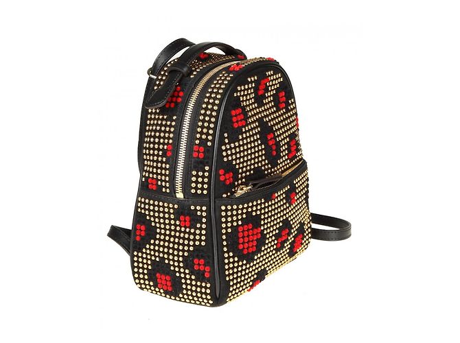 Zaino Les Petites in pelle e velluto a tracolla Multicolore - vista 5