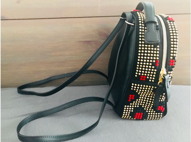 Zaino Les Petites in pelle e velluto a tracolla Multicolore - vista 7