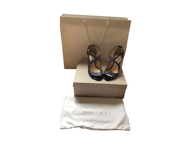 Décolleté Jimmy Choo in pelle blu navy taglia 37 - vista 2