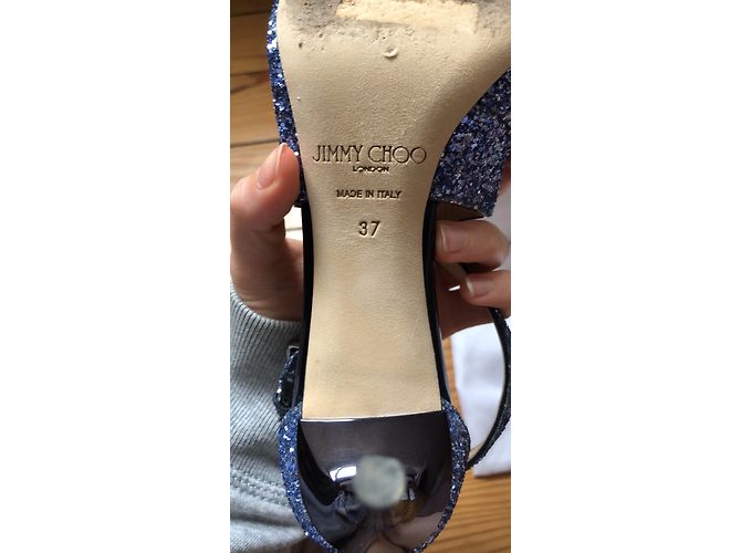 Décolleté Jimmy Choo in pelle blu navy taglia 37 - vista 5