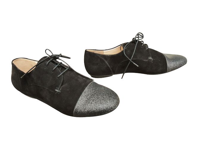 Autre Marque Zapatos Derby Navyboot Negros de Gamuza - vista 2