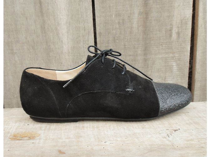Autre Marque Zapatos Derby Navyboot Negros de Gamuza - vista 4