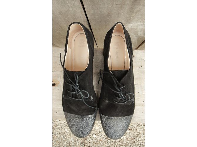 Autre Marque Zapatos Derby Navyboot Negros de Gamuza - vista 5