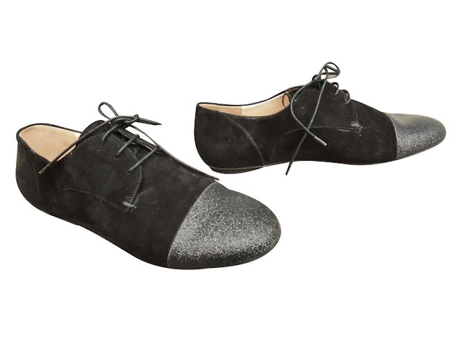 Autre Marque Scarpe Derby Navyboot nere in pelle di cervo Nero - vista 2