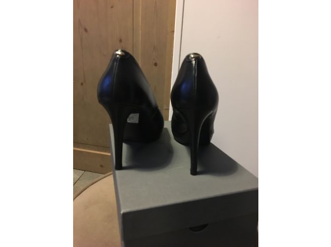 Décolleté Minelli in pelle nera con punta aperta Nero - vista 3