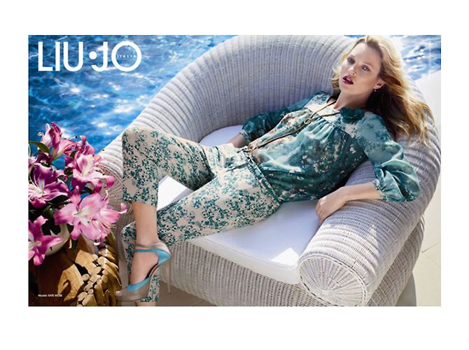 Liu.Jo Multicolor Printed Pants with Belt Mustard - view 8
