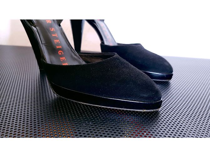 Décolleté Walter Steiger Salome in vernice e scamosciato nero - vista 4