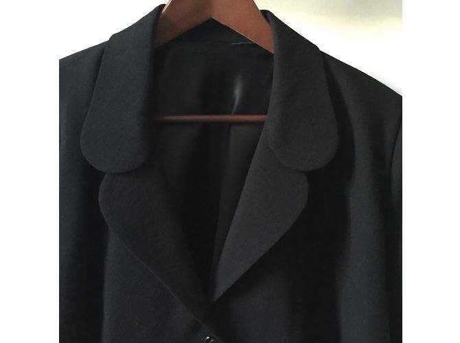 Autre Marque Black Wool Crepe Flared Short Jacket - view 8