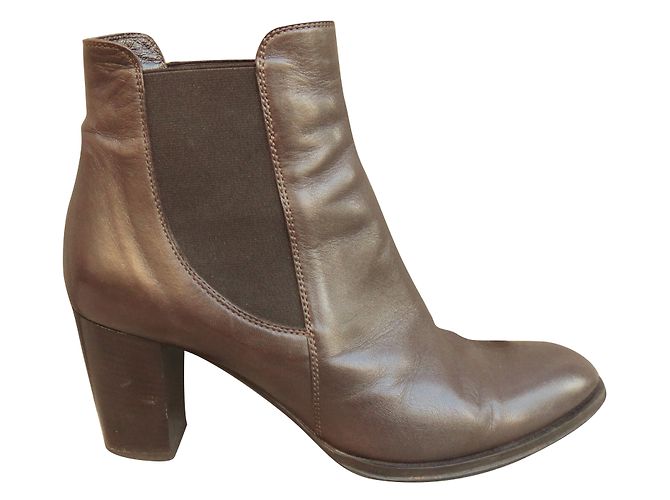 Botines Carel de piel marrón Castaño - vista 2