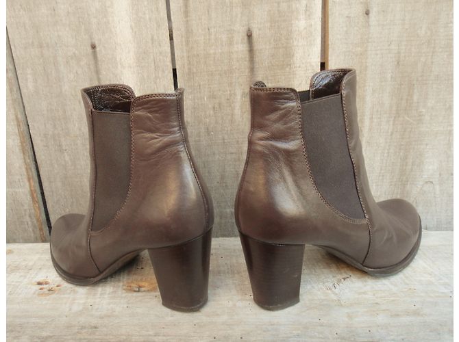 Botines Carel de piel marrón Castaño - vista 4