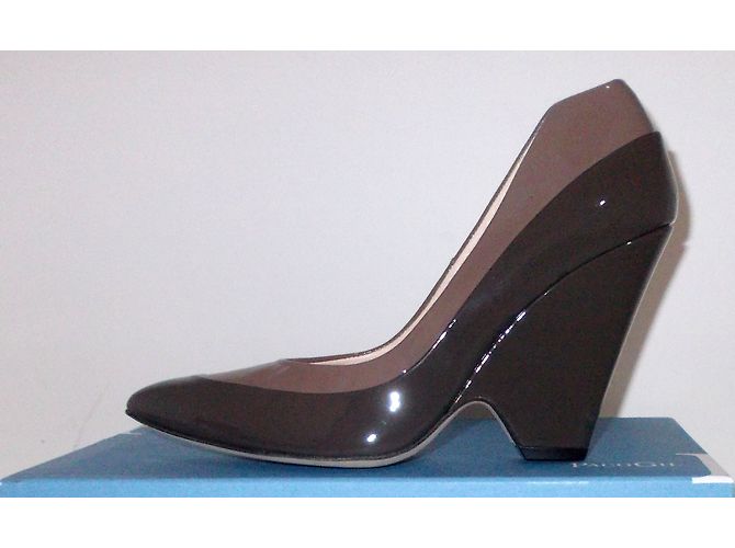 Paco Gil Combo Lackleder Pumps Taupe Größe 38 Khaki - Ansicht 3
