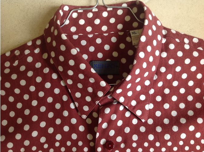 Camicia Kenzo Bordeaux con pois irregolari cotone XL Bordò - vista 2