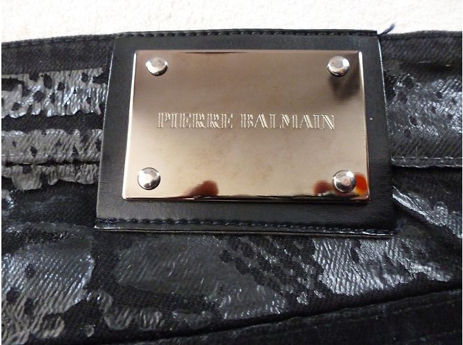 Jeans Slim Pierre Balmain Estampado Pitón Negro Impresión de pitón - vista 5