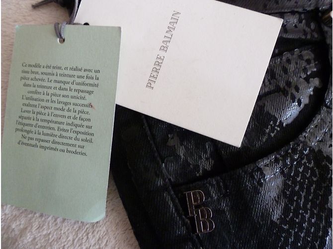 Jeans Slim Pierre Balmain Estampado Pitón Negro Impresión de pitón - vista 6