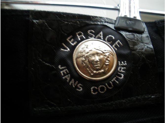 Jeans Versace in cotone nero da uomo - vista 2