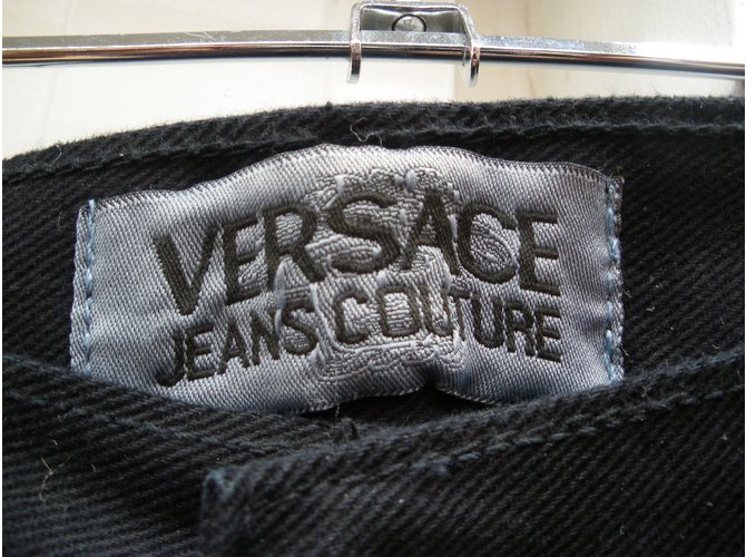Jeans Versace in cotone nero da uomo - vista 4