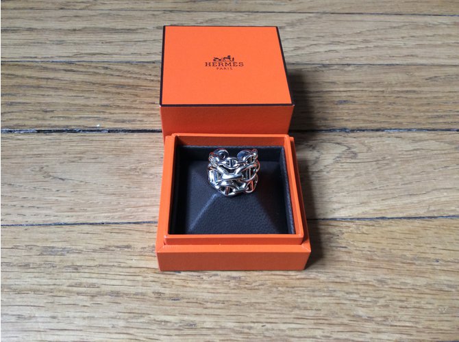Hermès Bague Chaîne d’Ancre Enchaînée, grand modèle Argent Argenté ref