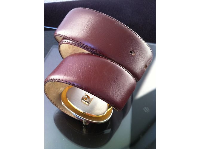 Pierre Cardin Gürtel aus Leder Burgund Bordeaux - Ansicht 4