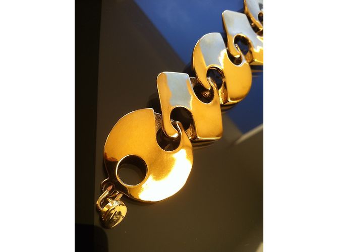 Bracciale Paco Rabanne articolato in metallo dorato D'oro - vista 3