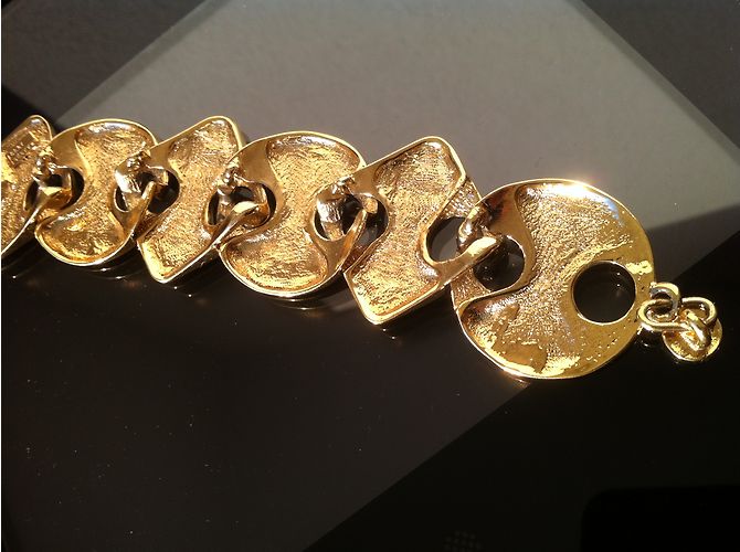 Bracciale Paco Rabanne articolato in metallo dorato D'oro - vista 5