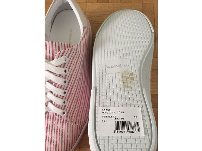 Sneakers Vanessa Bruno a Righe Rosse e Bianche Taglia 38 Rosso - vista 3