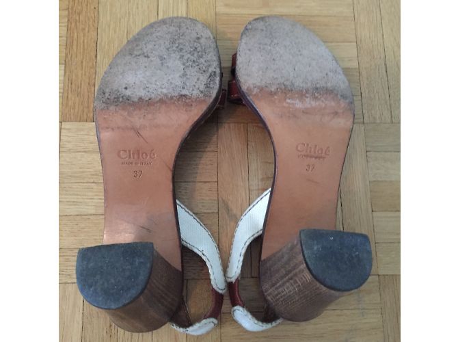 Sandali Chloé in pelle e legno 37 - vista 4