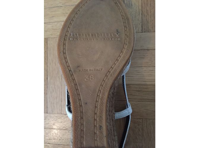 Sandali Burberry in pelle bianca tacco 8cm Bianco - vista 4