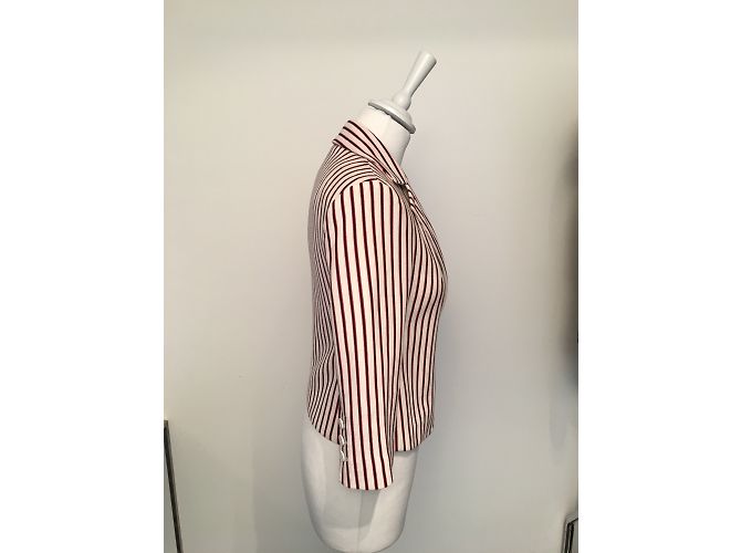 Blazer corto Patrizia Pepe de algodón blanco rojo azul Roja - vista 3