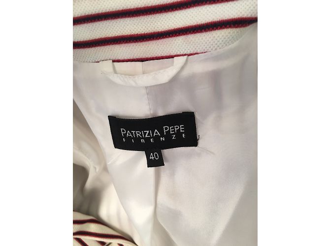 Blazer corto Patrizia Pepe de algodón blanco rojo azul Roja - vista 5