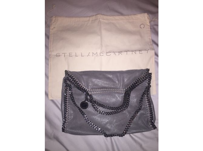 Stella Mc Cartney Borsa Stella McCartney Falabella Grigia in Camoscio Grigio - vista 4