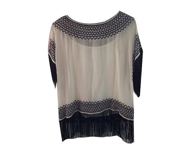 Alice + Olivia Top de georgette de seda blanco Nathalie - vista 2
