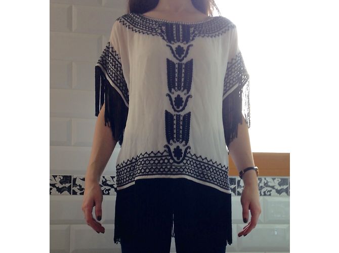 Alice + Olivia Top de georgette de seda blanco Nathalie - vista 3