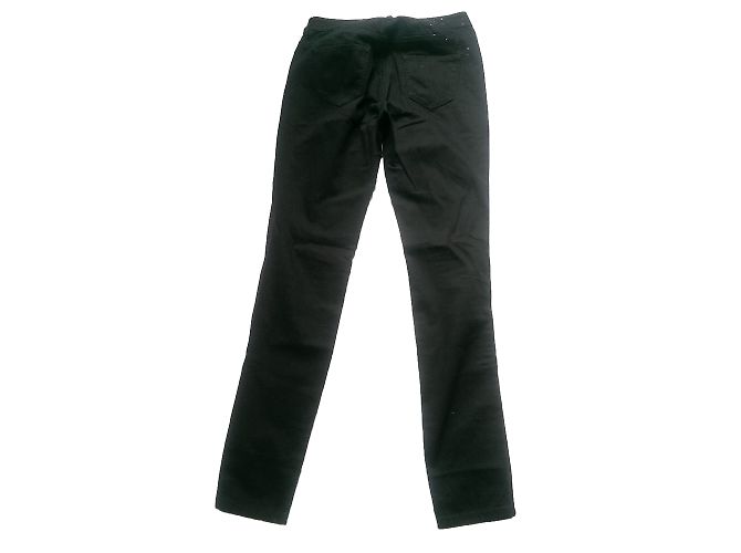 Jeans Diesel Slim Fit Neri con Paillettes e Bande Laterali Nero - vista 2