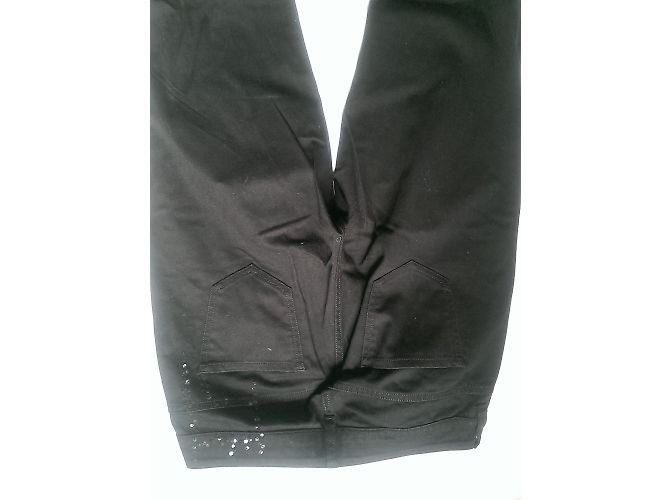 Jeans Diesel Slim Fit Neri con Paillettes e Bande Laterali Nero - vista 4