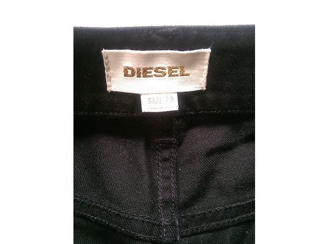 Jeans Diesel Slim Fit Neri con Paillettes e Bande Laterali Nero - vista 6