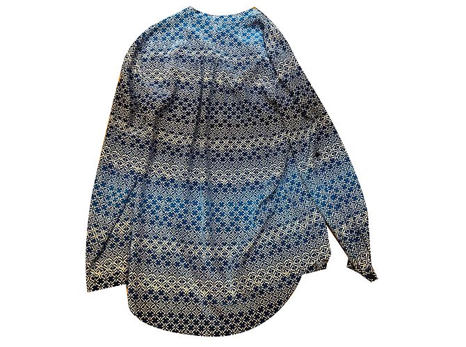 Camicetta Diane Von Furstenberg in seta blu - vista 2