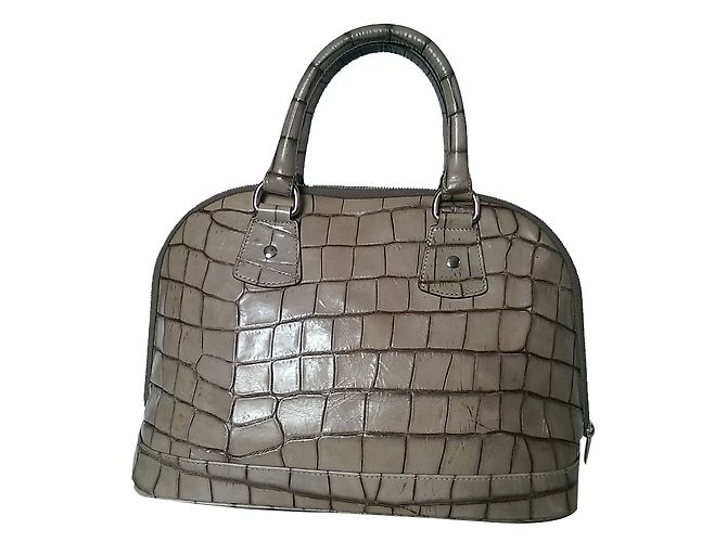 Borsa a mano Sonia Rykiel in pelle croco beige - vista 2