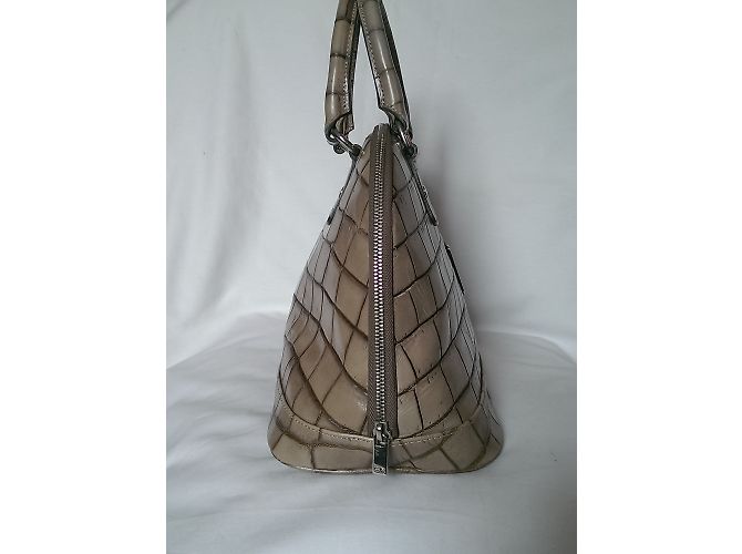 Borsa a mano Sonia Rykiel in pelle croco beige - vista 4