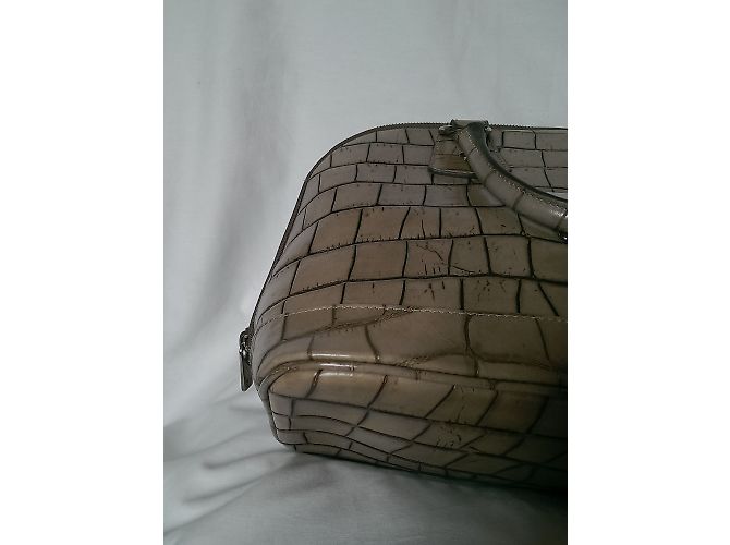 Borsa a mano Sonia Rykiel in pelle croco beige - vista 5