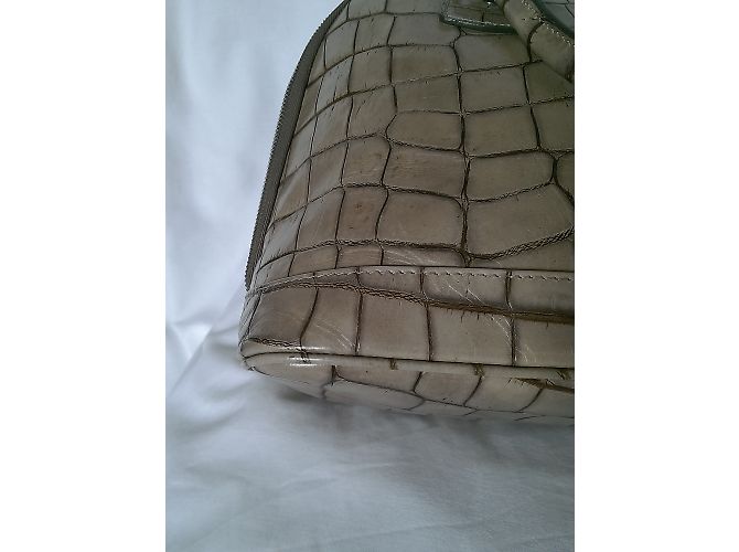 Borsa a mano Sonia Rykiel in pelle croco beige - vista 6