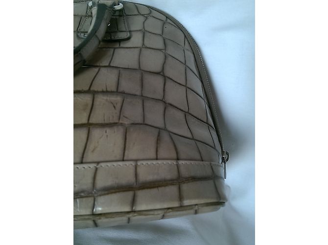 Borsa a mano Sonia Rykiel in pelle croco beige - vista 8