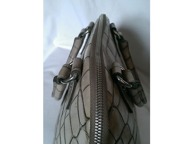 Borsa a mano Sonia Rykiel in pelle croco beige - vista 9