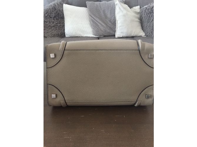 Borsa a mano Céline in pelle beige - vista 3