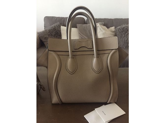 Borsa a mano Céline in pelle beige - vista 6