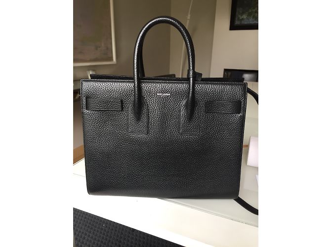 Saint Laurent Borsa in pelle nera Nero - vista 3
