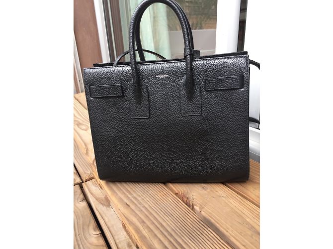 Saint Laurent Borsa in pelle nera Nero - vista 4