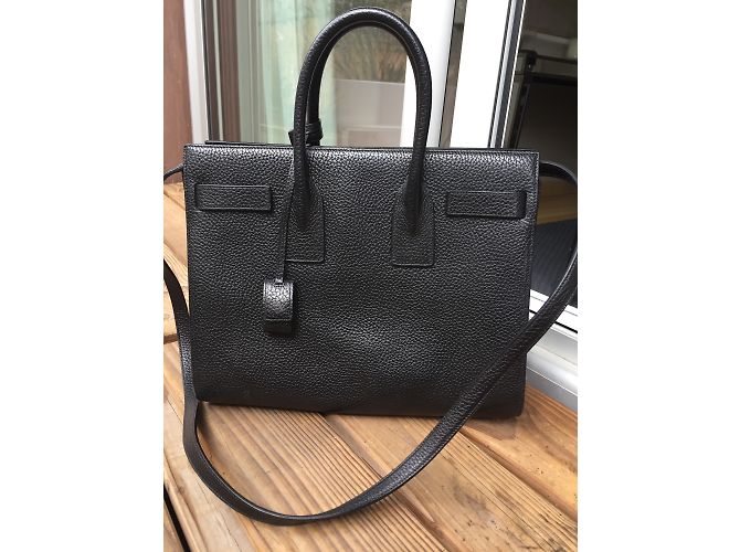 Saint Laurent Borsa in pelle nera Nero - vista 5