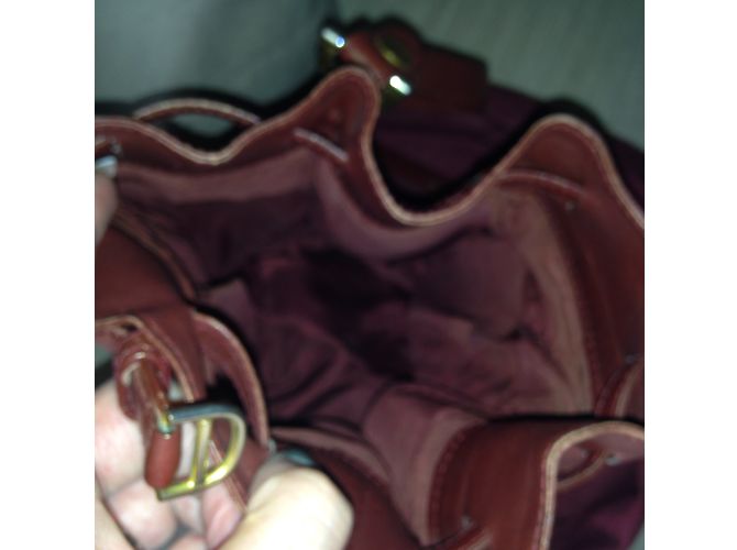 Borsa Cartier in pelle rosso scuro Bordò - vista 3